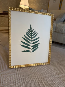 Set of 4 custom framed green botanicals